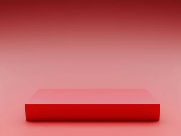 Fondo Rojo Abstracto Con Figura Geométrica Conceptual Espacio Blanco Renderizado —  Fotos de Stock