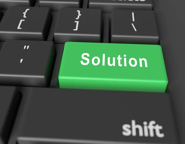 Solution Concept Word Solution Button Computer Keyboard Rendering — Stock Photo, Image