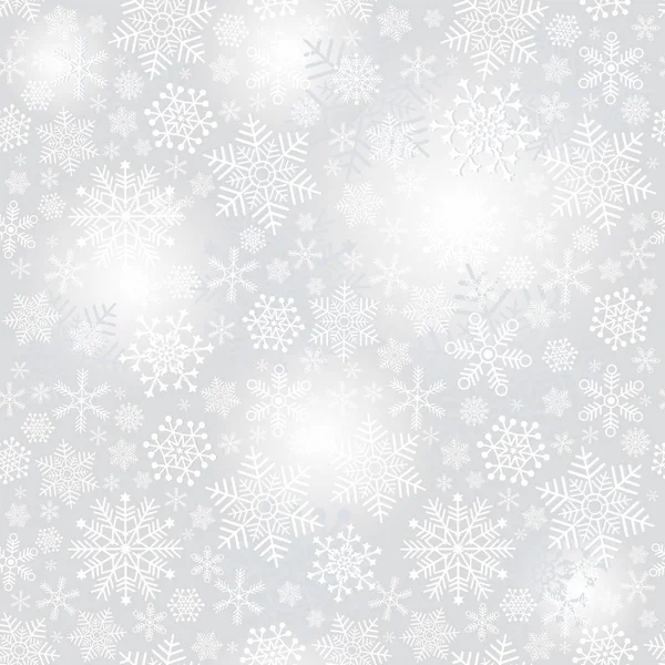 Ніжний Сріблястий Безшовний Різдвяний Візерунок Сніжинками Плямами Векторні Eps Ліцензійні Стокові Вектори