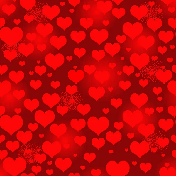 Безшовний Яскраво Червоний Візерунок Валентинки Сердечками Векторні Eps Стоковий вектор