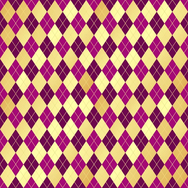 シームレスな幾何学的パターン Wiith グラデーション金色とピンクと紫ひし形で ベクター Eps — ストックベクタ