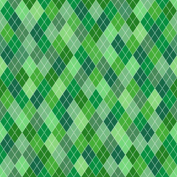 シームレスな幾何学的な柄緑の様々 な色合いのランダムなひし形 ベクター Eps — ストックベクタ