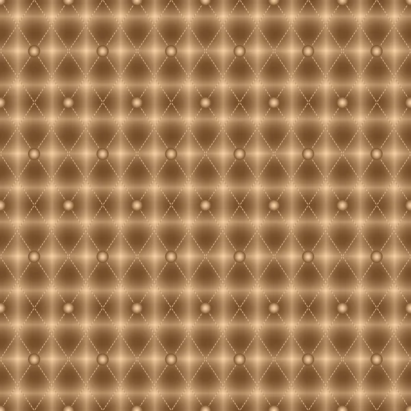 Golden Metal Seamless Shiny Pattern Dotted Mesh Rhombuses Beads Vector — Stock Vector