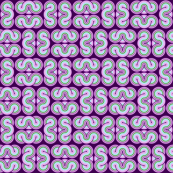 Modèle Sans Couture Lignes Multicolores Entrelacées Sur Fond Violet Vecteur — Image vectorielle