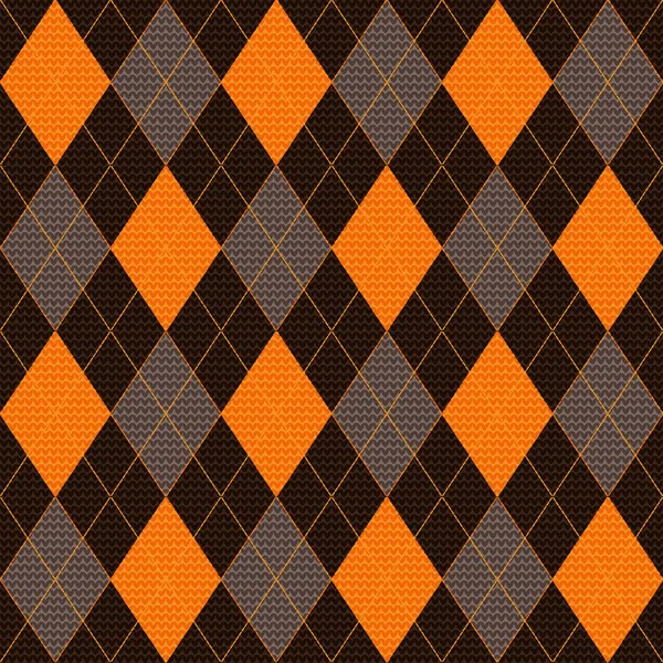 Modèle Tricoté Sans Couture Losanges Orange Marron Gris Imitation Vecteur — Image vectorielle