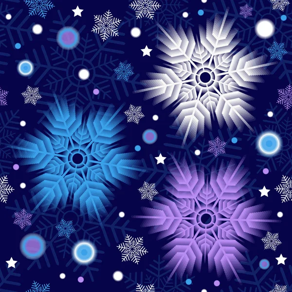 Hiver sans couture de Noël motif bleu foncé — Image vectorielle