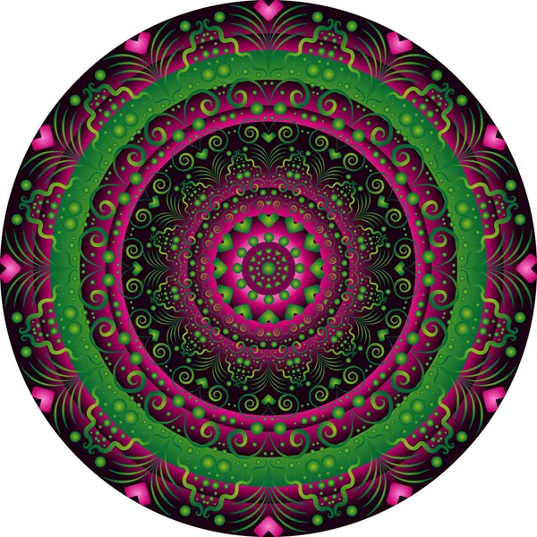 绿色和紫色梯度复古圆形图案 Eps — 图库矢量图片