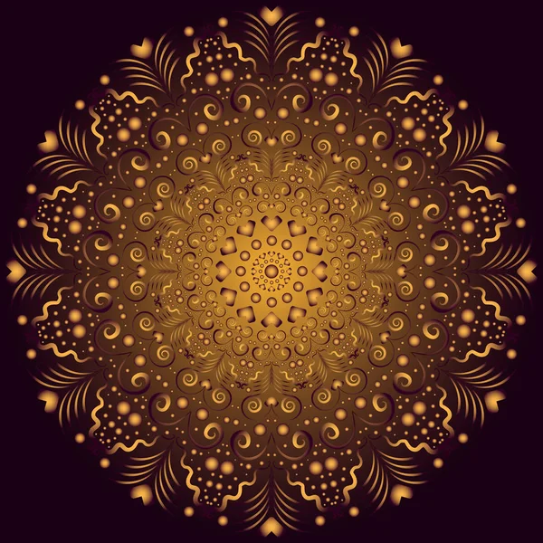 金黄梯度复古圆样式在黑暗 Eps — 图库矢量图片