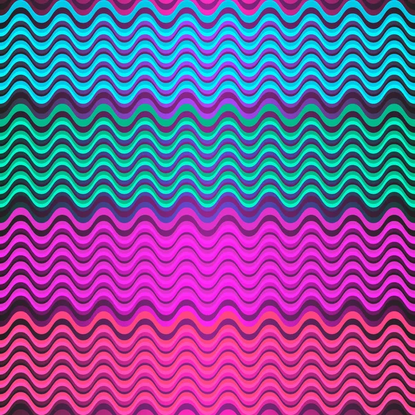 色とりどりの波状の縞模様のシームレスなカラフルなパターン ベクトル Eps — ストックベクタ