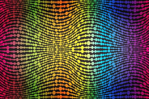 Motif ondulé rayé sans couture avec guirlandes rainbow gradient bal — Image vectorielle