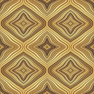 Sonsuz retro altın desen renkli, dalgalı çizgilerle.