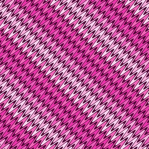 Nahtlose diagonale Streifenmuster mit wellenförmigen rosa Linien. — Stockvektor