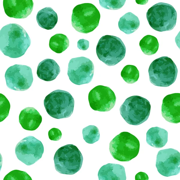 Modèle sans couture avec aquarelle peinte pois verts — Image vectorielle