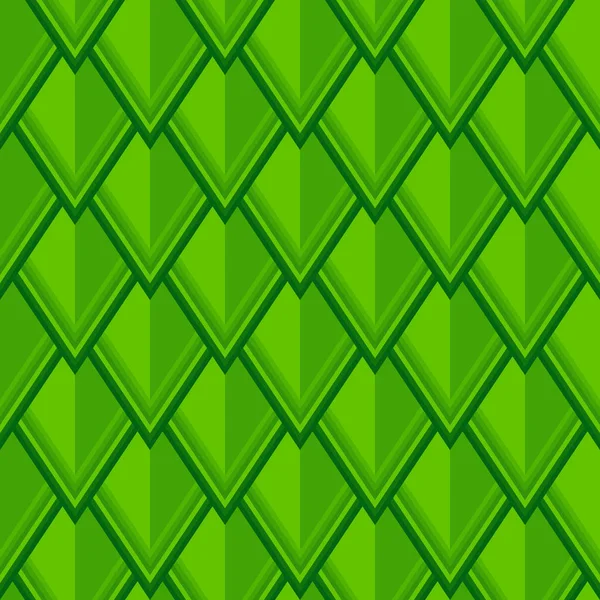 Pola geometris mulus dengan garis rhombus hijau - Stok Vektor