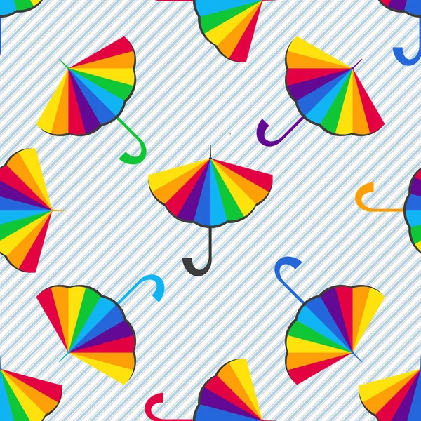 Seamless pattern with multi-colored umbrellas — Stock Vector