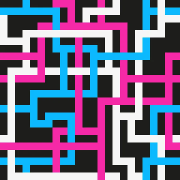 Varrat nélküli mintát kötésre fehér és kék és rózsaszín vonalak — Stock Vector