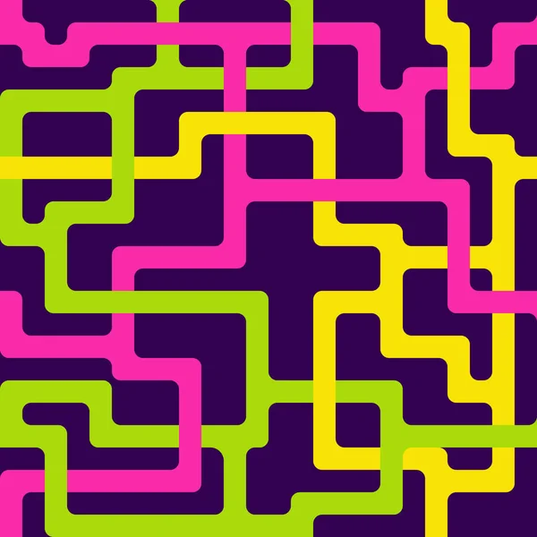 Modèle sans couture avec entrelacement de lignes colorées — Image vectorielle