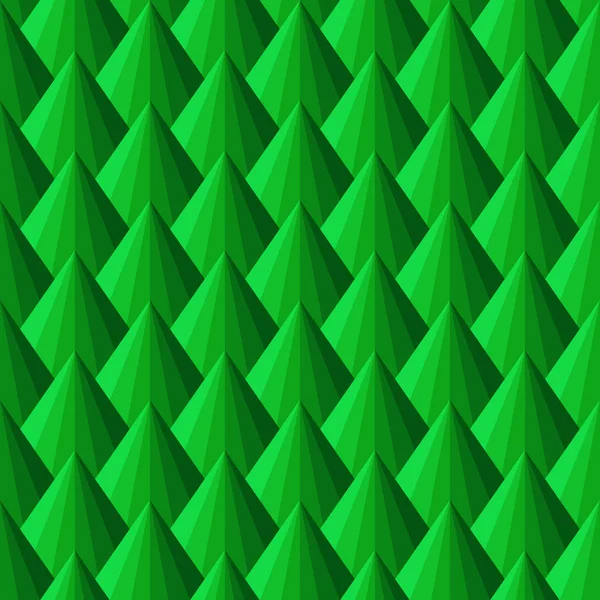 Seamless bright pattern with green triangles. — Stock Vector