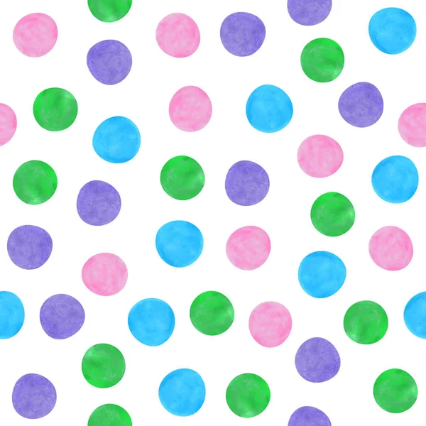 다채 로운 폴카 점들이 있는 가시없는 무늬 — 스톡 벡터