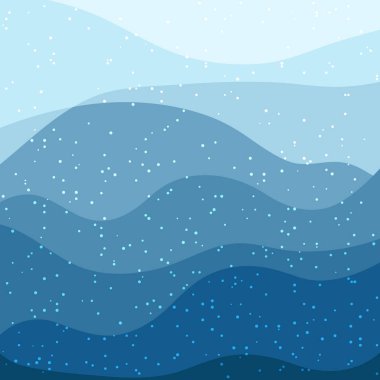 Mavi Dalgalar ile kış soyut çerçeve