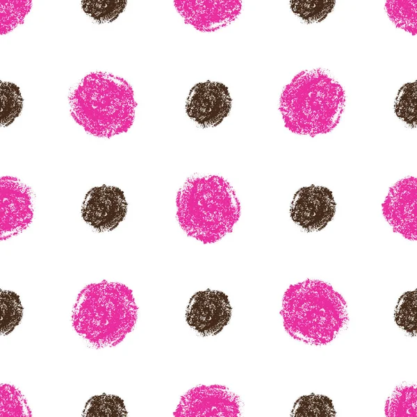 Nahtloses Muster mit rosa und braunen Grunge Tupfen — Stockvektor