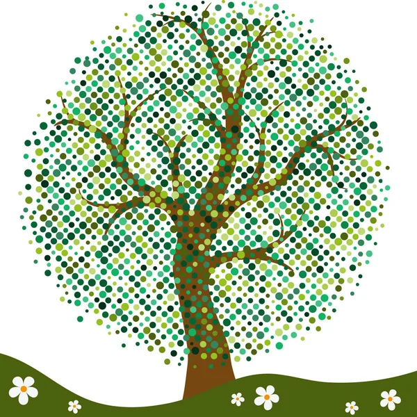 Elegantní rám se stylizovaný letní strom — Stockový vektor
