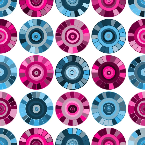 Бесшовный гранж-узор с раскрашенными голубыми и розовыми шариками — стоковый вектор