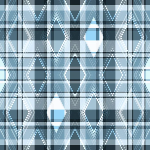Naadloos geometrisch patroon met blauwe ruitjes — Stockvector