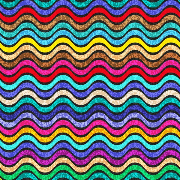 Безшовний гранжевий візерунок з різнокольоровими хвилями — стоковий вектор