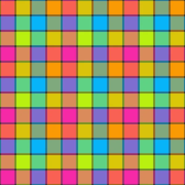 Helder naadloos patroon met kleurrijke cellen. — Stockvector
