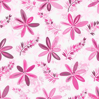 Gül çiçekleri ile bahar dikişsiz grunge desen 