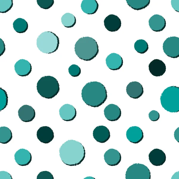 Naadloze grunge patroon met Turquoise polka dots — Stockvector
