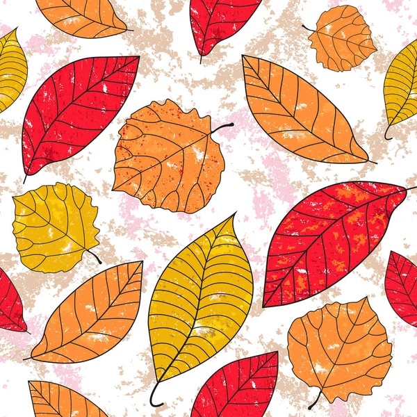 Delikleri ile sonbahar yaprakları ile dikişsiz grunge desen