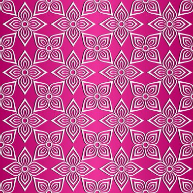 Beyaz çiçekler ile dikişsiz vintage desen