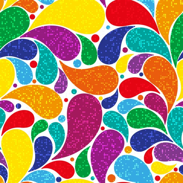 Modèle lumineux sans couture avec paisley à pois — Image vectorielle