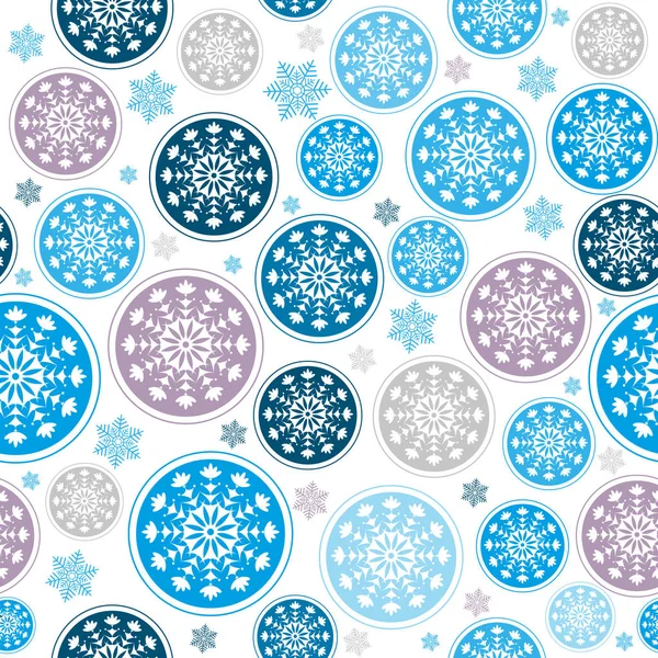 Motif de Noël sans couture avec flocons de neige multicolores — Image vectorielle