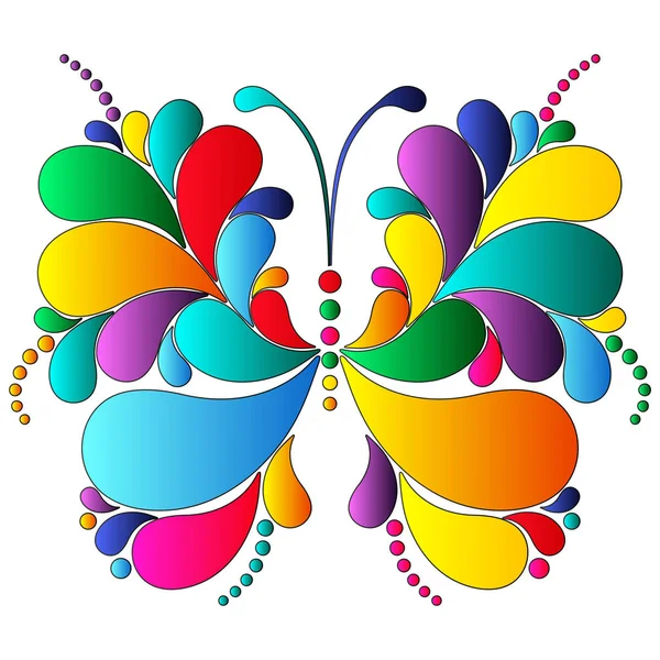 Kleurrijke Paisley Butterfly — Stockvector
