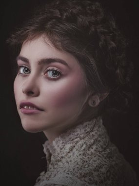 Kadın portre sanat ile makyaj