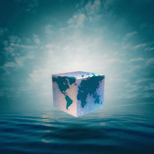 Eco Balance Cube World Abstract Natural Background — Stock Photo, Image