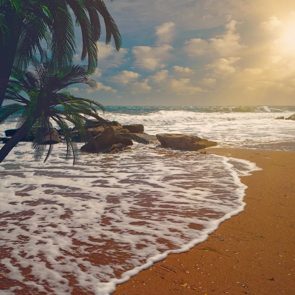 Piękny Widok Tropikalny Krajobraz Morze Tło — Zdjęcie stockowe