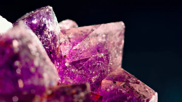 紫水晶石 特写视图 — 图库照片