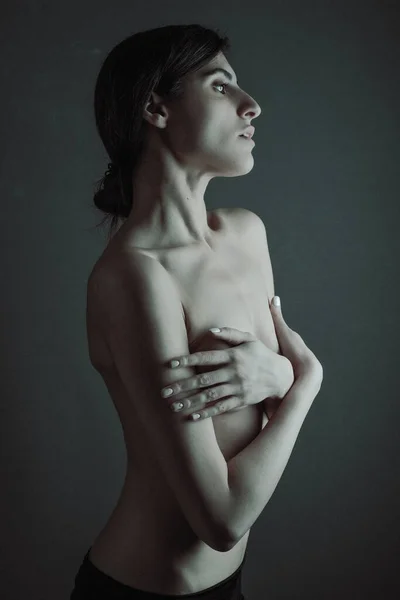 Studio Shot Gorgeous Young Naked Woman — Stock Photo, Image