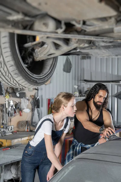 Service Station. Car tuning. Small family business concept