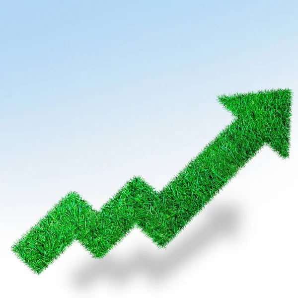 Growth Diagram Grass White Background — Stock Photo, Image