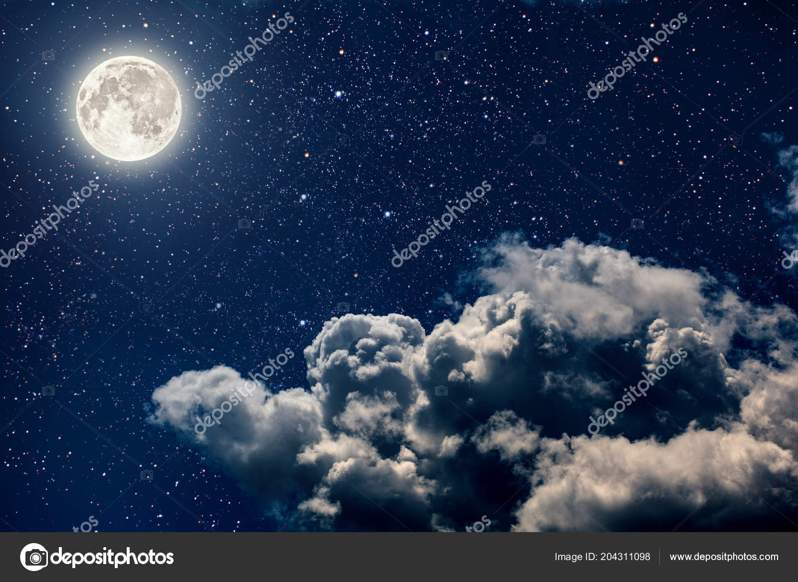 sky with moon and stars
