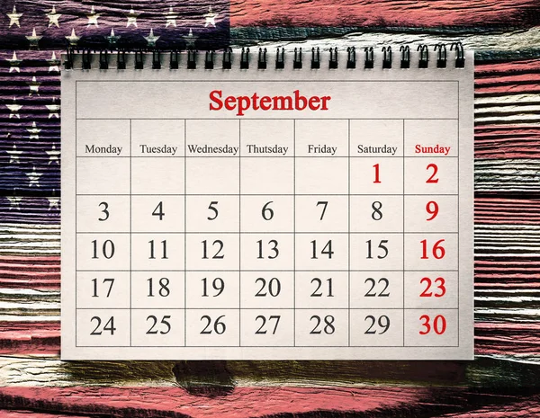 1. September 2018 im Kalender — Stockfoto