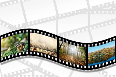 Beyaz arka plan üzerinde film karesi