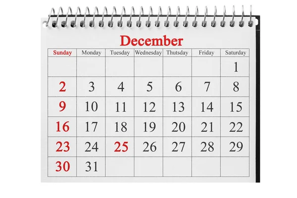 25 dicembre nel calendario — Foto Stock