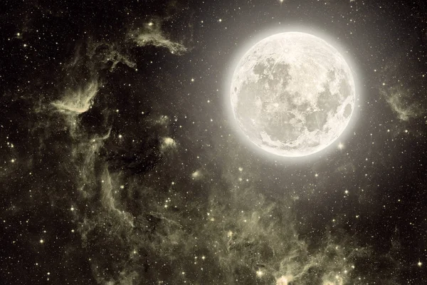 Sfondo cielo notturno con stelle e luna . — Foto Stock