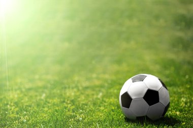 Çimlerin üzerinde futbol topu